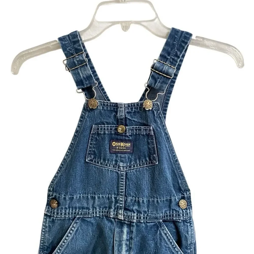 Vintage Oshkosh B’Gosh VestBak Overalls unisex 6X/7 Blue DenimCotton made in USA